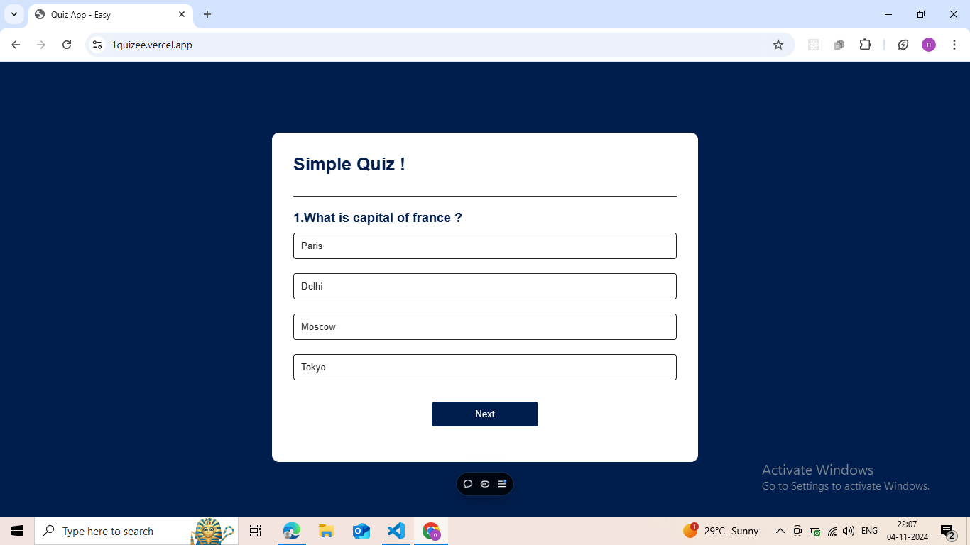 Interactive Quiz Application